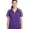 Custom Logo Sport Tek Ladies Tricolor Shoulder Sport Wick Polo
