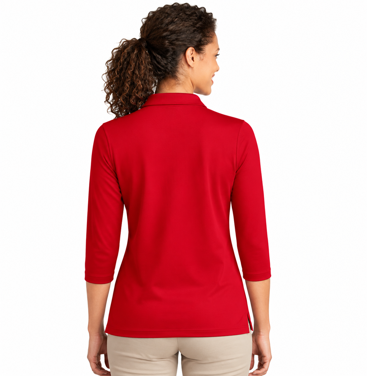 Port Authority Ladies Silk Touch 3/4-Sleeve Polo - Image 4