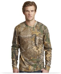 Design Russell Outdoors Long Sleeve Cotton T-Shirt with Pocket