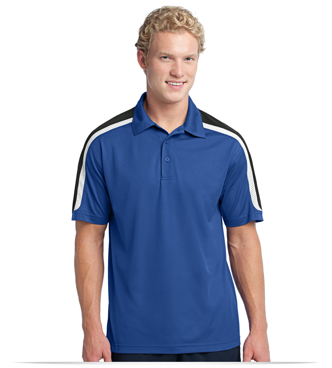 Custom Logo Sport Tek Tricolor Shoulder Sport Wick Polo Custom Logo Sport Tek Tricolor Shoulder Sport Wick Polo