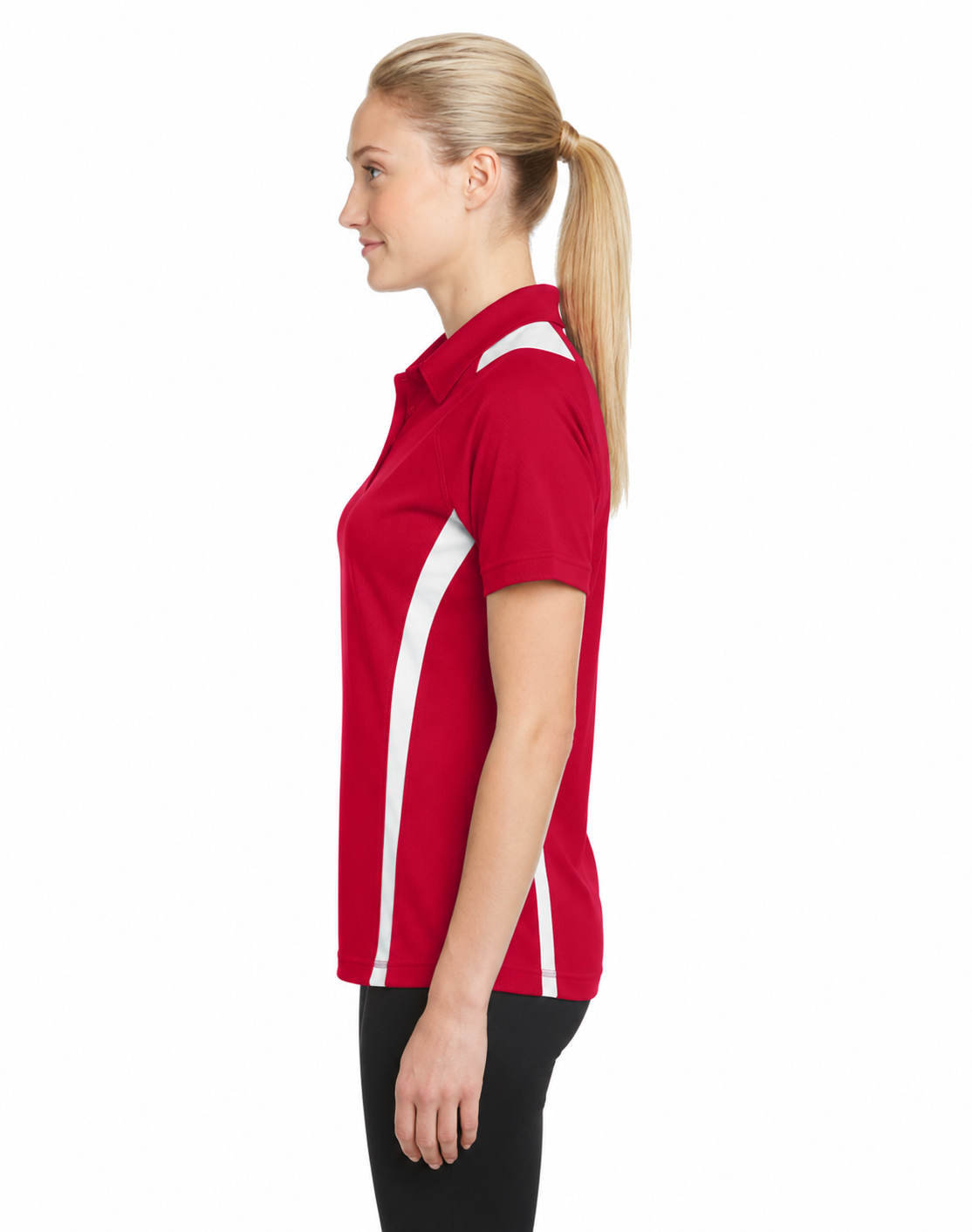 Sport-Tek Ladies Micro-Mesh Colorblock Polo - Image 3