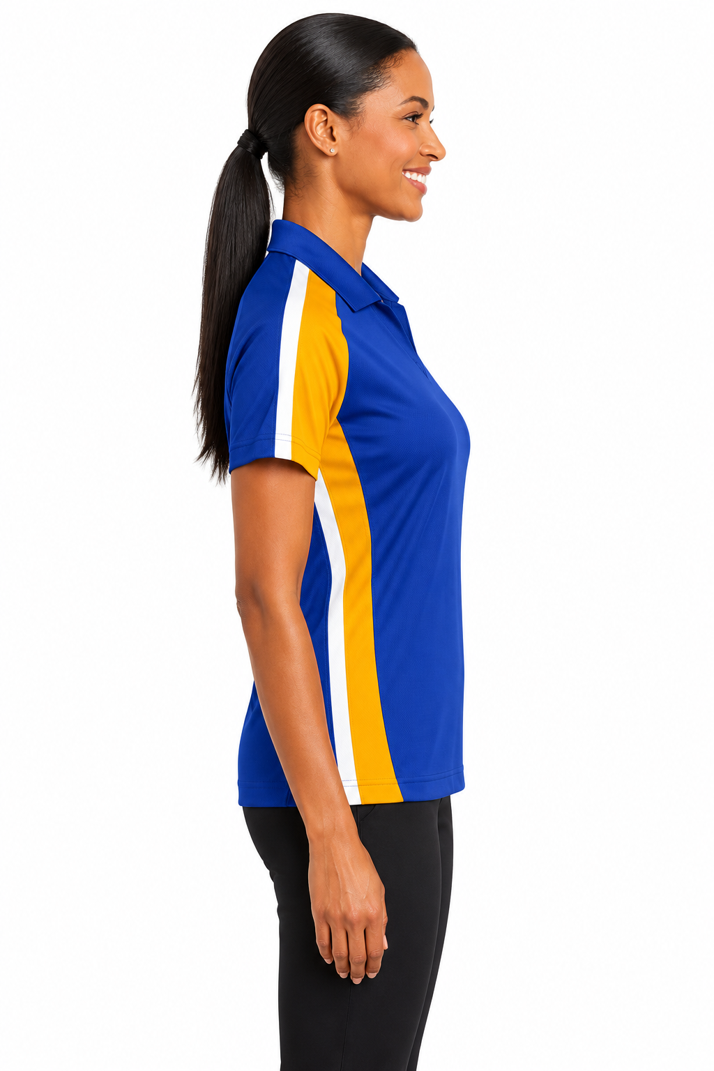Sport-Tek Ladies Tricolor Microp. Sport-Wick Polo - Image 2