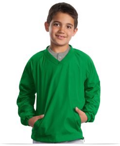 Custom Sport-Tek Youth V-Neck Raglan Wind Shirt
