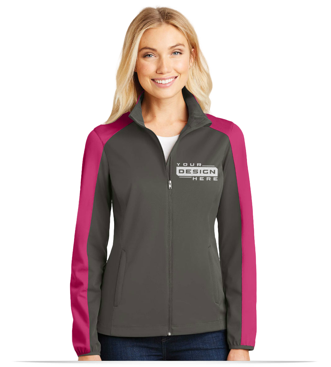 Design Custom Logo Embroidered Women's Softshell Coats