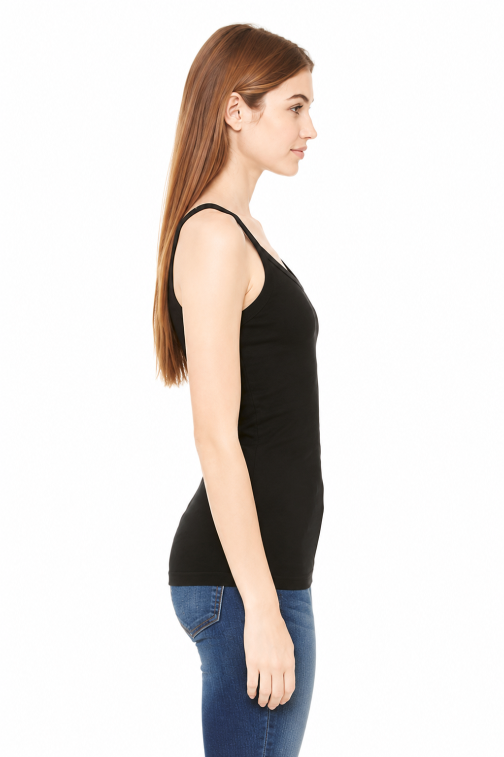 Bella + Canvas Ladies Rib Thin Strap Tank - Image 2