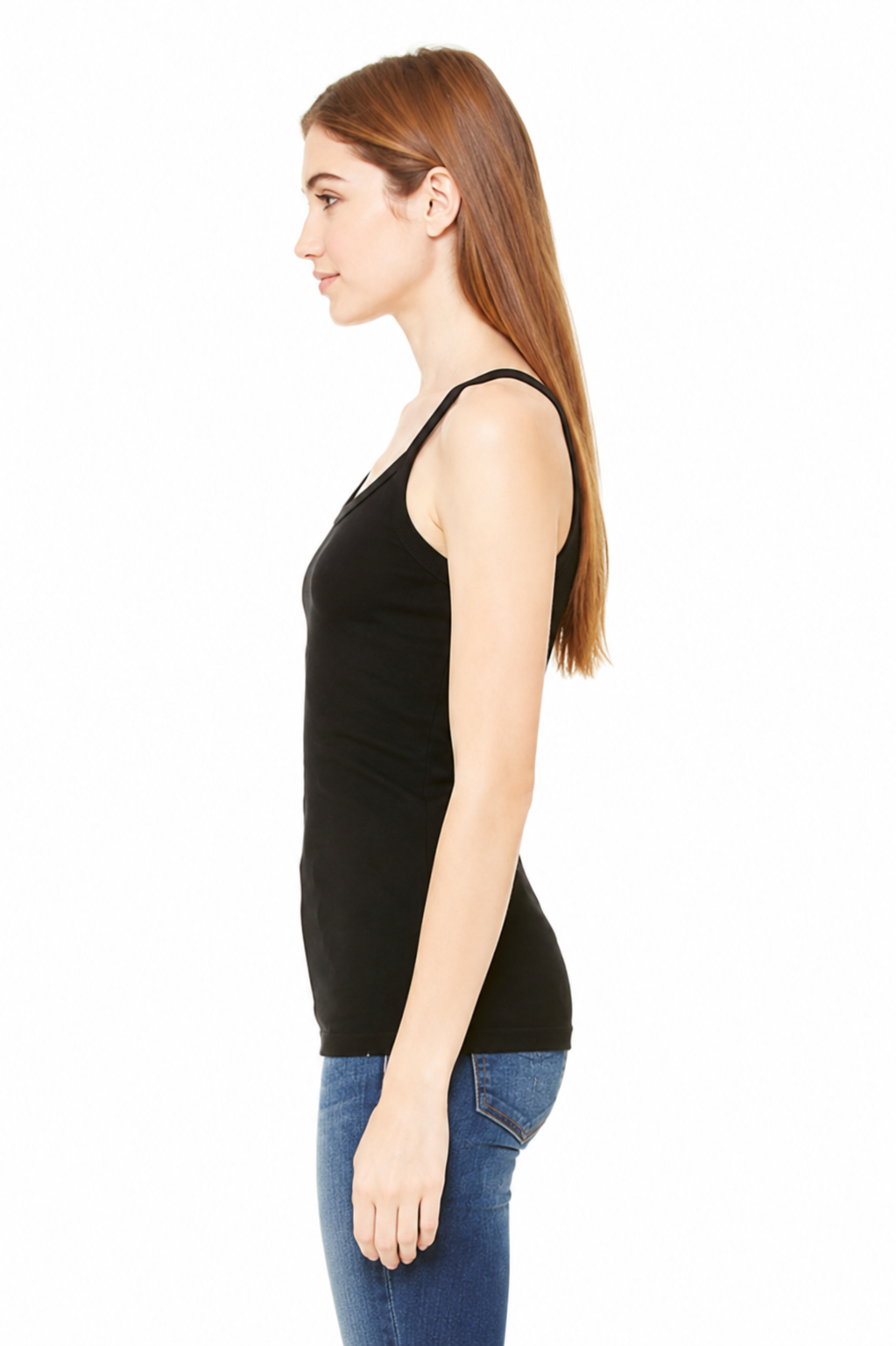 Bella + Canvas Ladies Rib Thin Strap Tank - Image 3