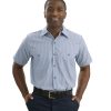 Red Kap Short Sleeve Striped Industrial Work Shirt