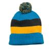 District Vintage Striped Beanie with Removable Pom