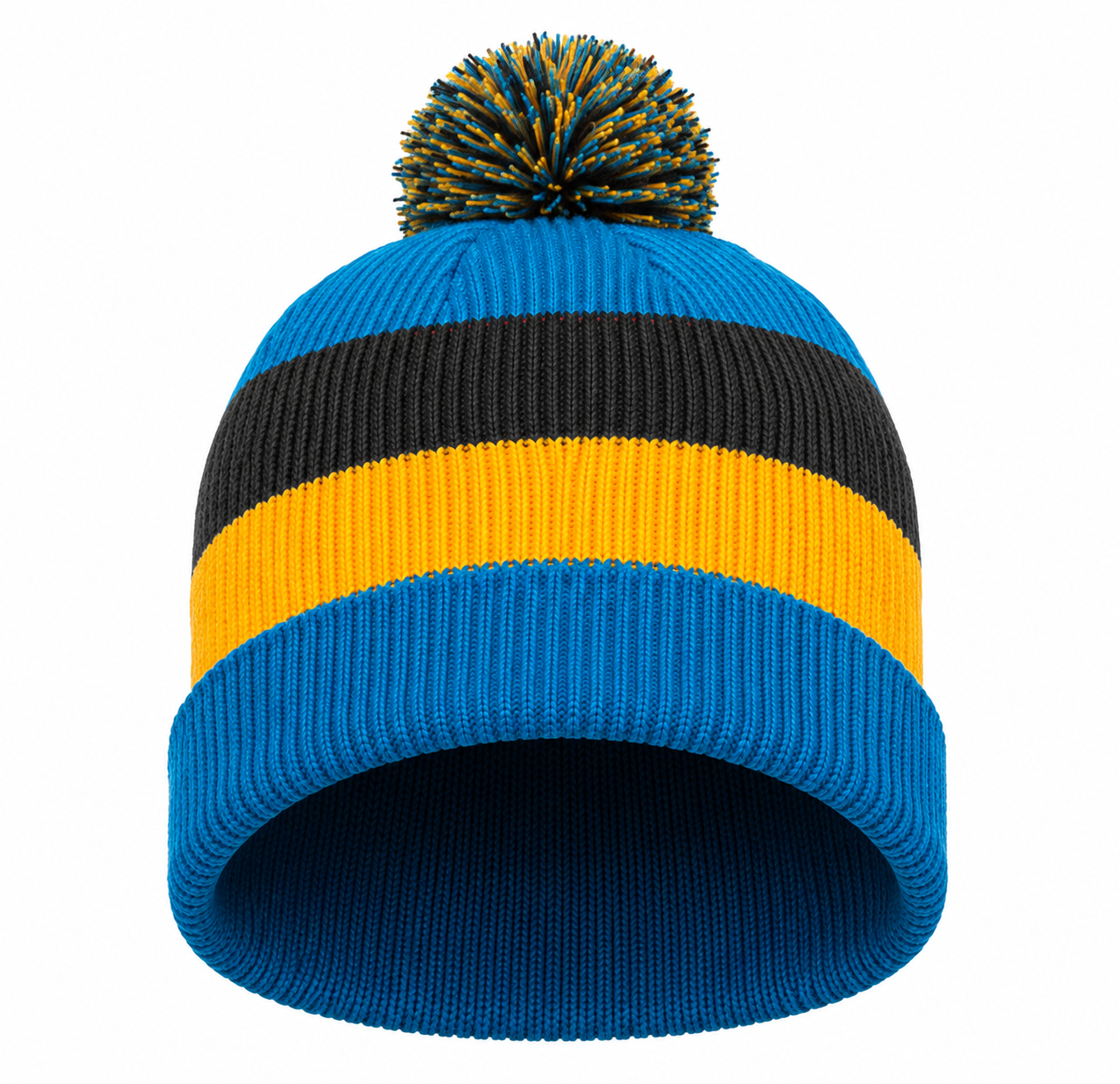 District Vintage Striped Beanie with Removable Pom - Image 2