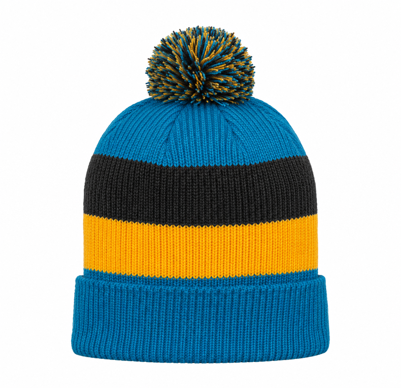 District Vintage Striped Beanie with Removable Pom - Image 3
