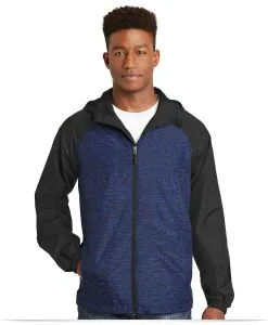 Sport-Tek Colorblock Raglan Hooded Wind Jacket