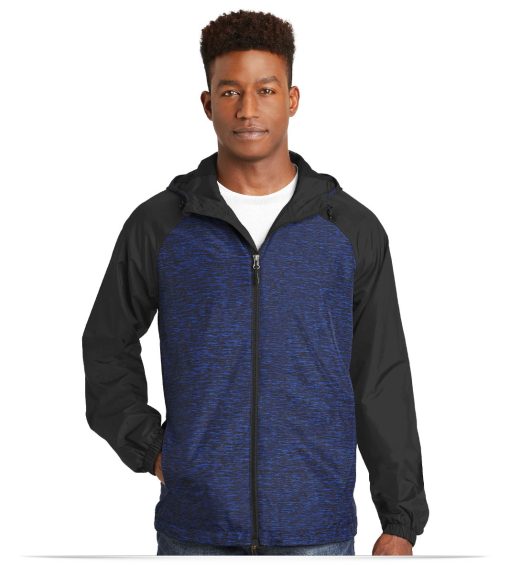 Sport-Tek Colorblock Raglan Hooded Wind Jacket