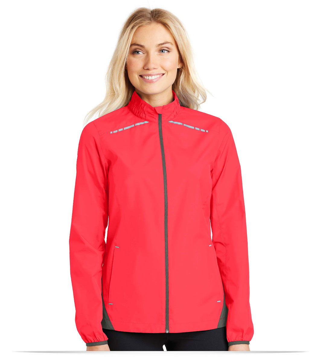 hotcoralgreysteel Port Authority Ladies Full-Zip Jacket