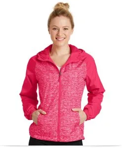 Sport-Tek Ladies Raglan Hooded Wind Jacket