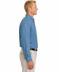 Alternative view of Port Authority Tall Long Sleeve Denim Shirt