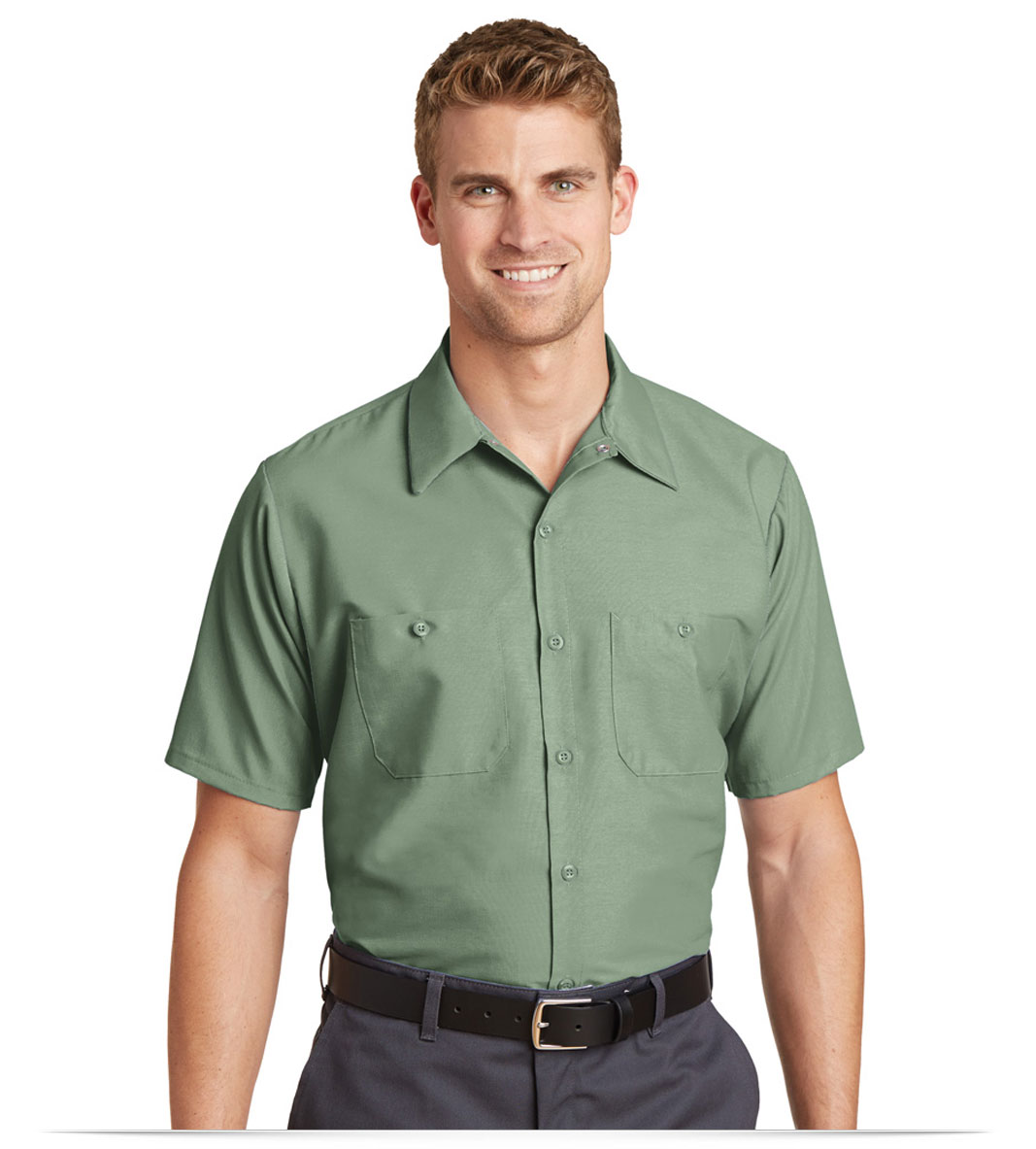 Red Kap Long Size Short Sleeve Work Shirt With Custom Logo