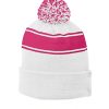 Sport-Tek Stripe Pom Pom Beanie