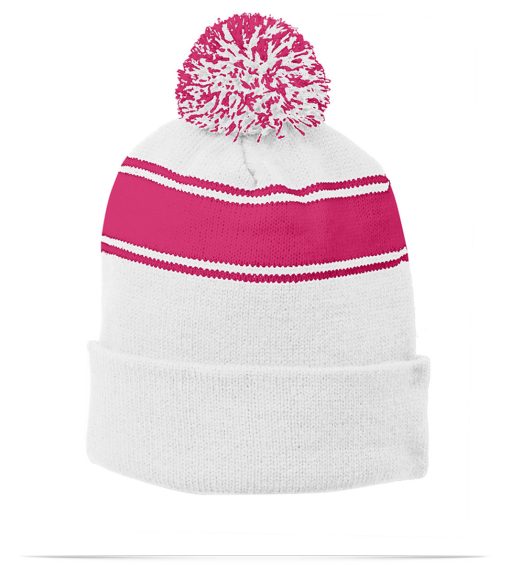 Sport-Tek Stripe Pom Pom Beanie