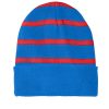 Sport-Tek Striped Beanie with Solid Band