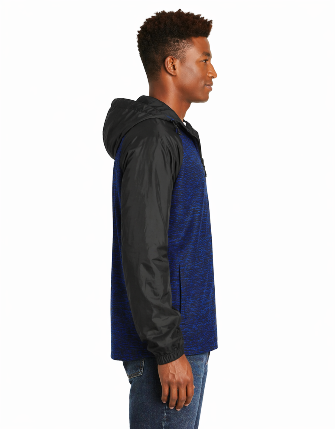 Sport-Tek Colorblock Raglan Hooded Wind Jacket - Image 2