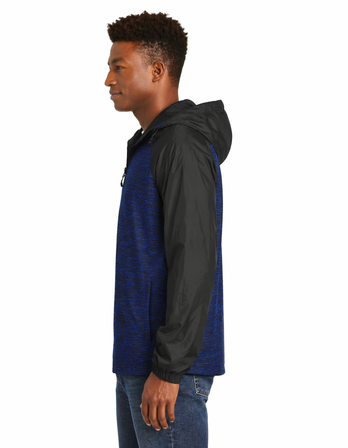 Sport-Tek Colorblock Raglan Hooded Wind Jacket - Image 3