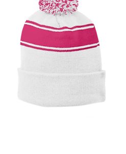 Alternative view of Sport-Tek Stripe Pom Pom Beanie