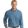 custom Port Authority Tall Long Sleeve Denim Shirt