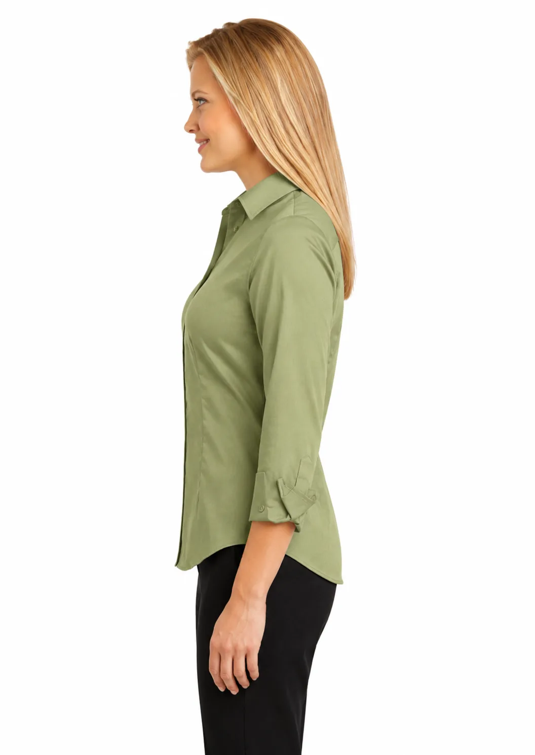 Ladies 3/4-Sleeve Nailhead Non-Iron Shirt - Image 2