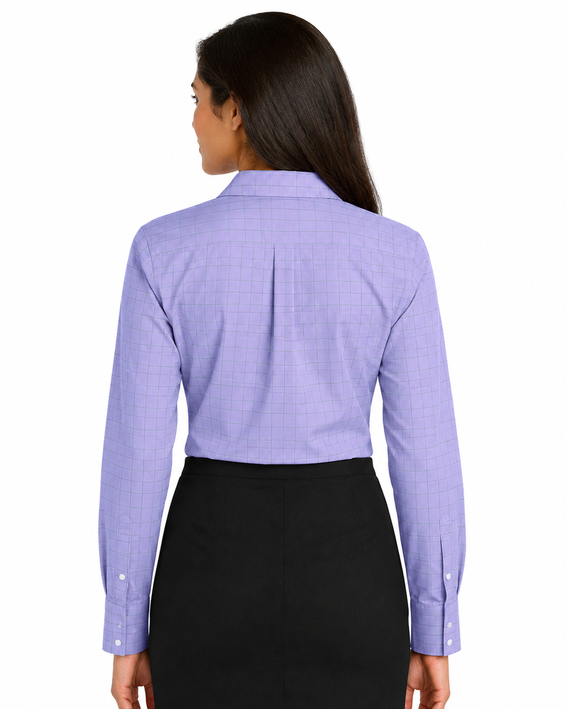 Red House Ladies Windowpane Plaid Non-Iron Shirt - Image 4