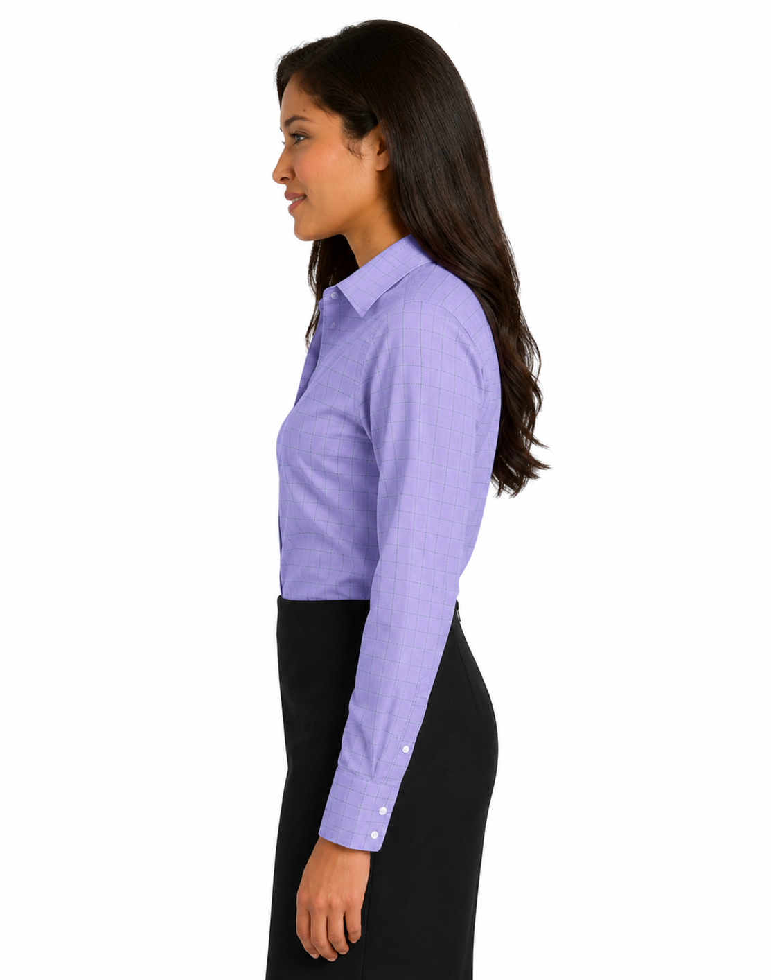 Red House Ladies Windowpane Plaid Non-Iron Shirt - Image 3