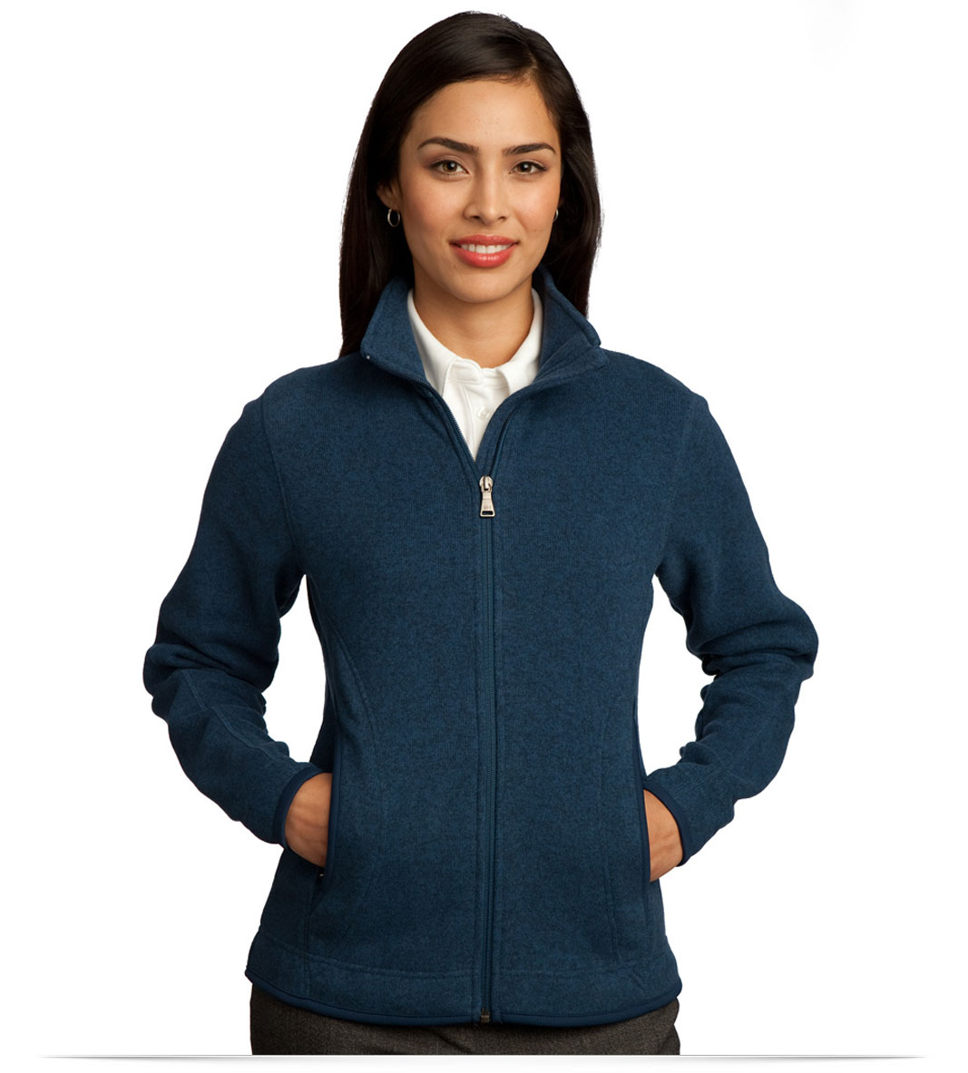 nvyhthr Ladies Sweater Fleece Full-Zip Jacket