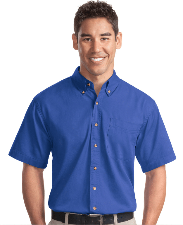 Custom Logo on Port Authority Short Sleeve Twill Shirt Custom Logo on Port Authority Short Sleeve Twill Shirt