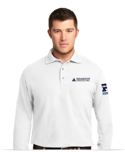 Embroidered Logo Long Sleeve Polo Shirt