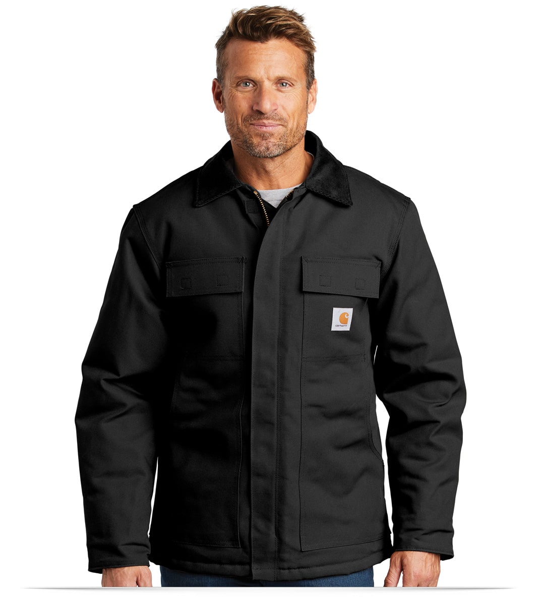 BCTT003-Black-Front Carhartt all Duck Traditional Coat
