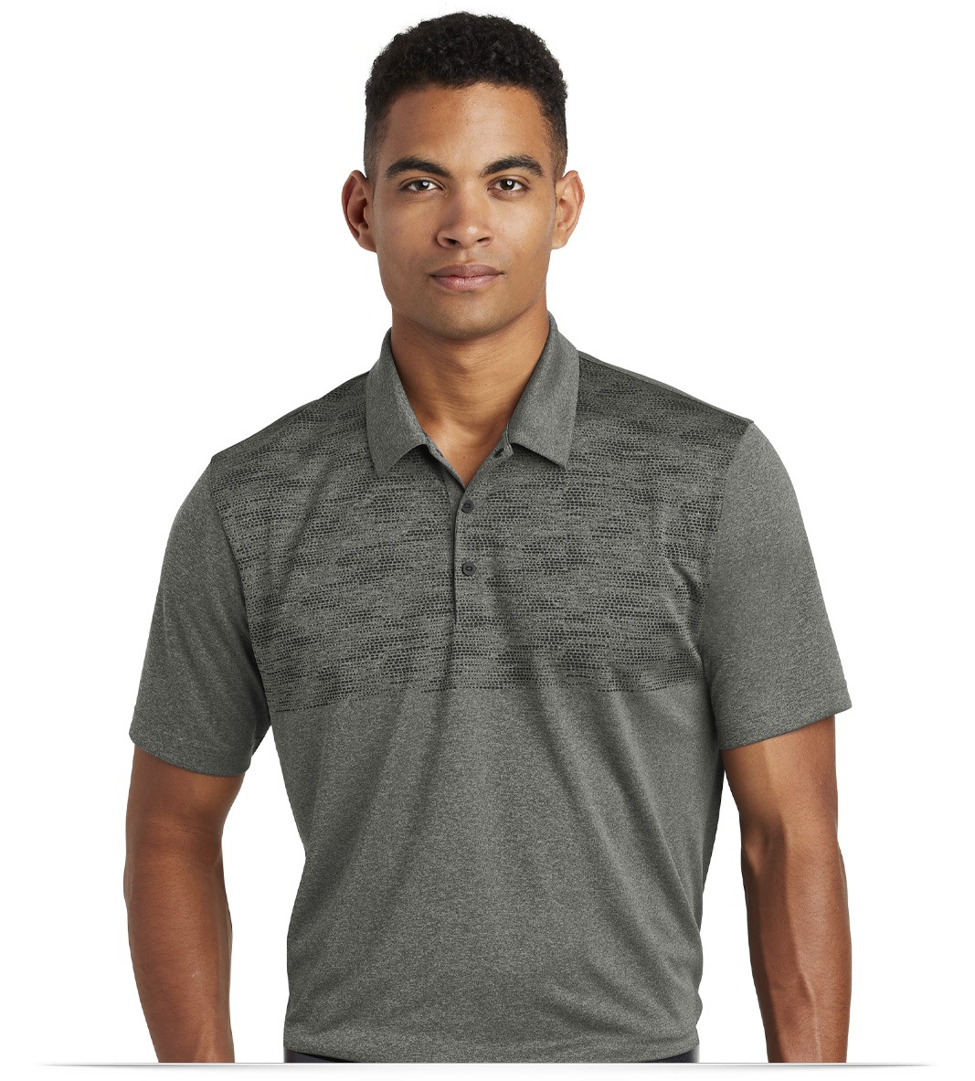 OG140-darkheather-front OGIO Gravitate Polo