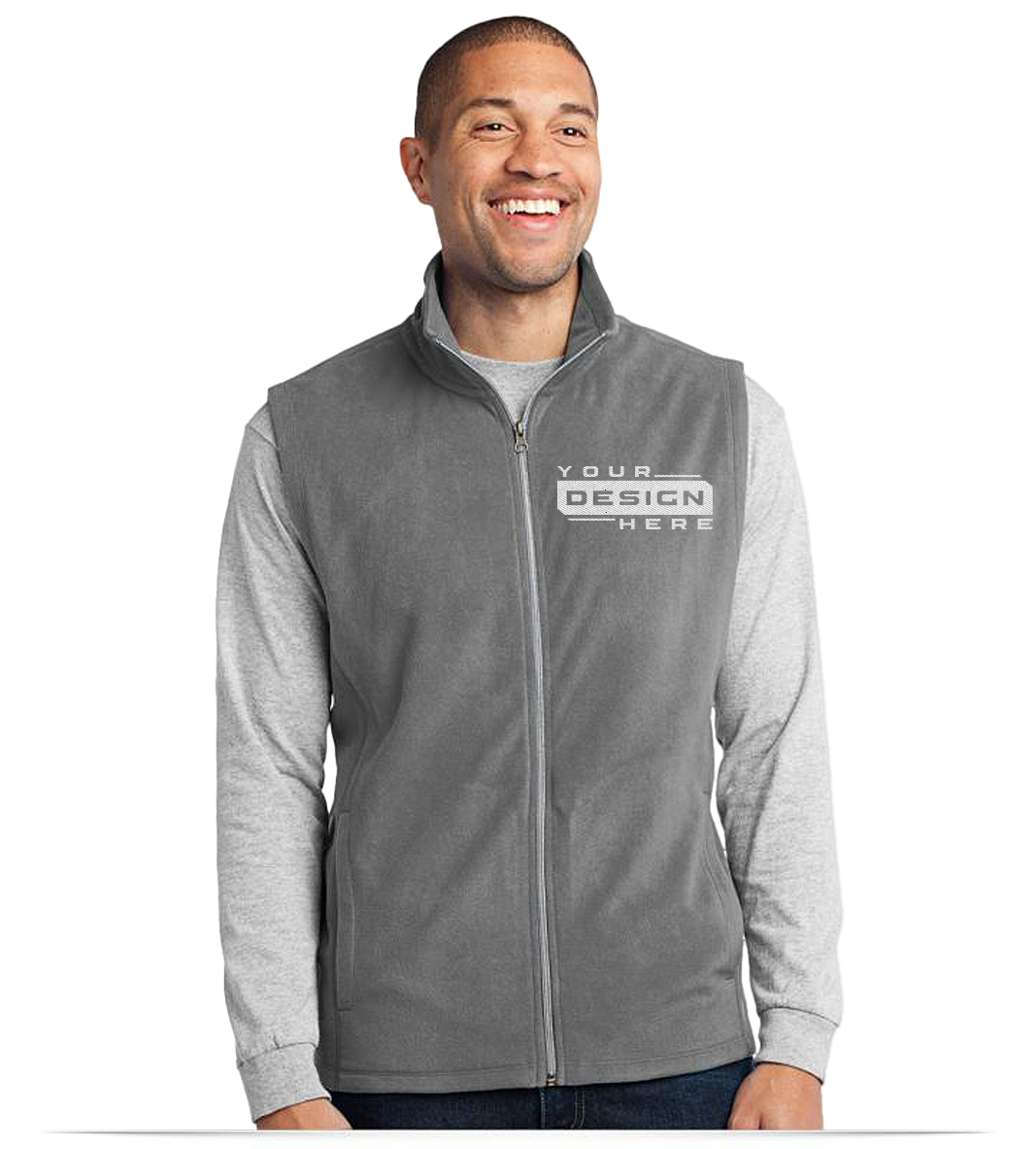 Embroidered Fleece Vests Custom for Men Personalized