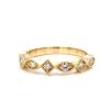 Yellow Round Diamond Stackable Rings
