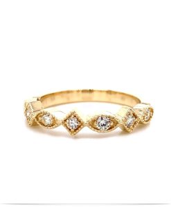 Yellow Round Diamond Stackable Rings