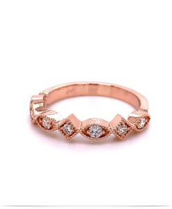 Round Diamond Stackable Rings Rose