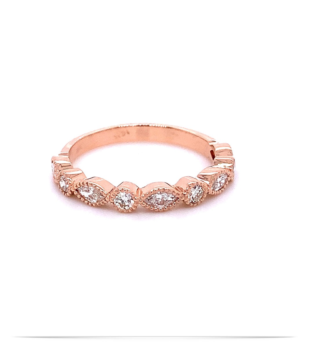 R12867-c Stackable Round & Marquise Diamond Rings
