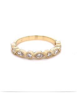 Stackable Round and Marquise Diamond Rings