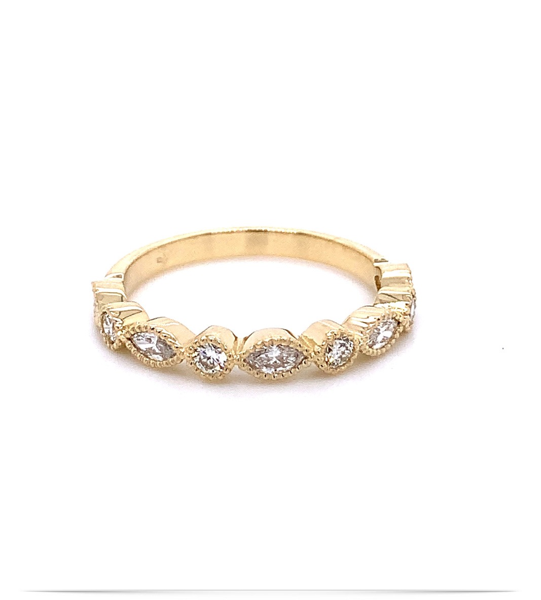 R12867-d Stackable Round and Marquise Diamond Rings