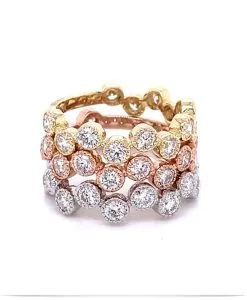 Bezel Twist Stackable Diamond Rings