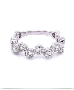 Bezel Twist Stackable Diamond Rings White