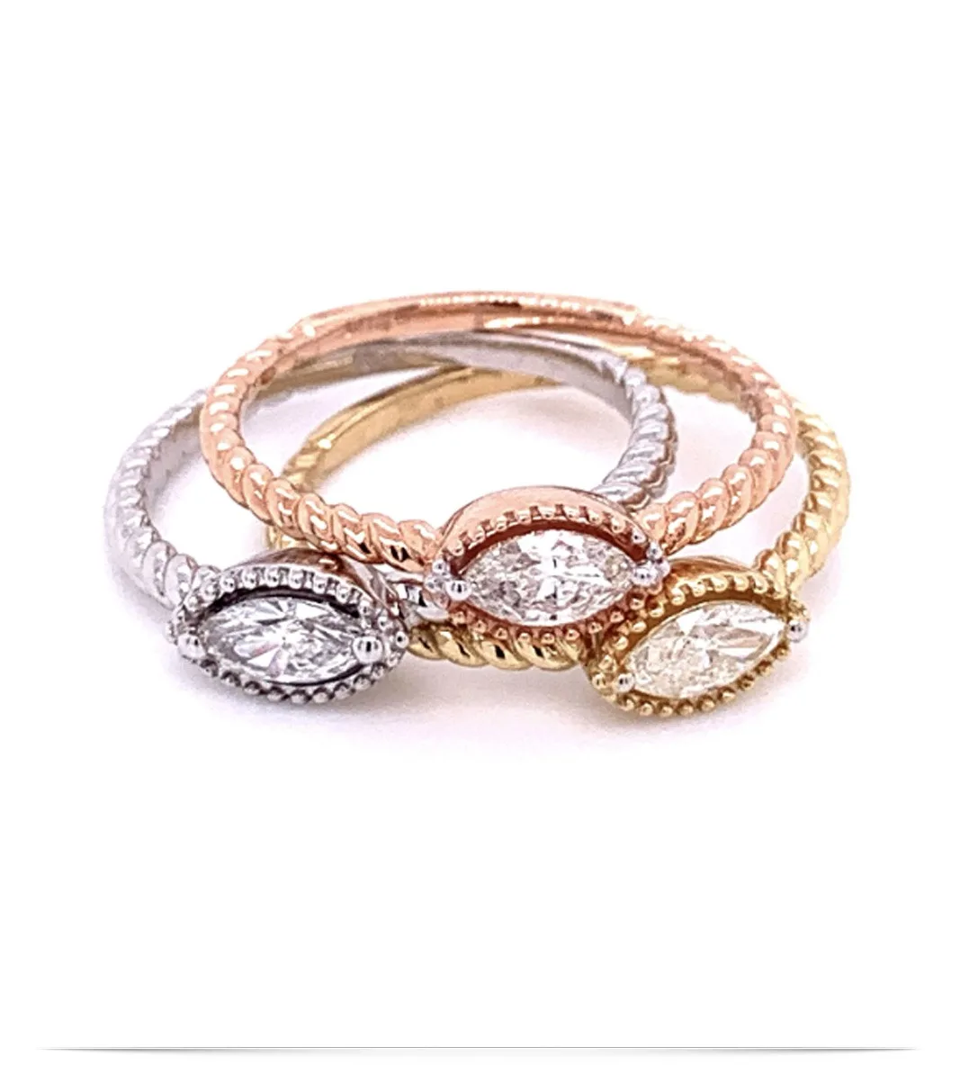 Marquise Stackable Rings