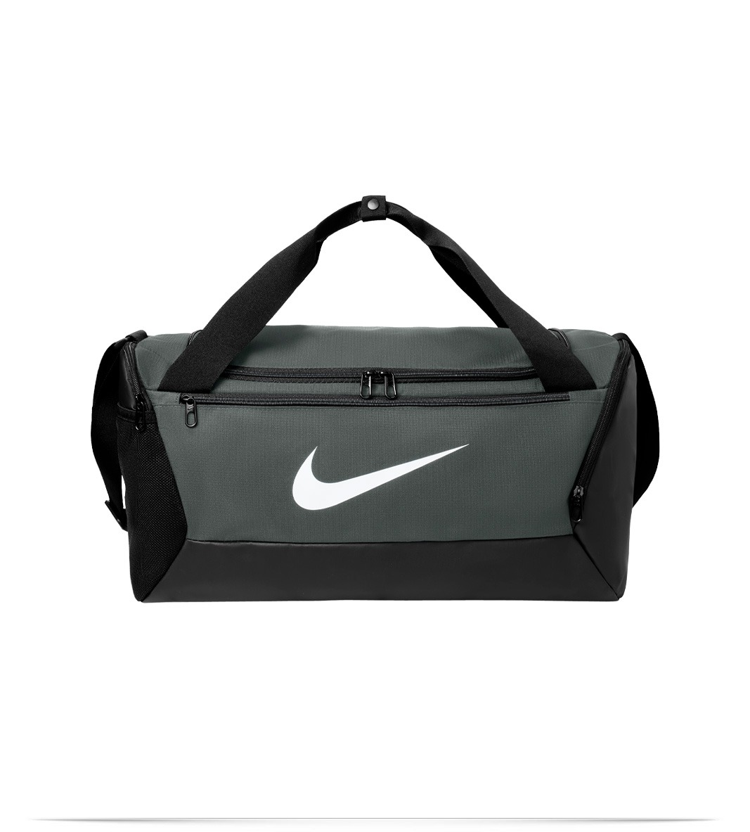 NKDM3976-FlintGrey-Front Nike Brasilia Small Duffel