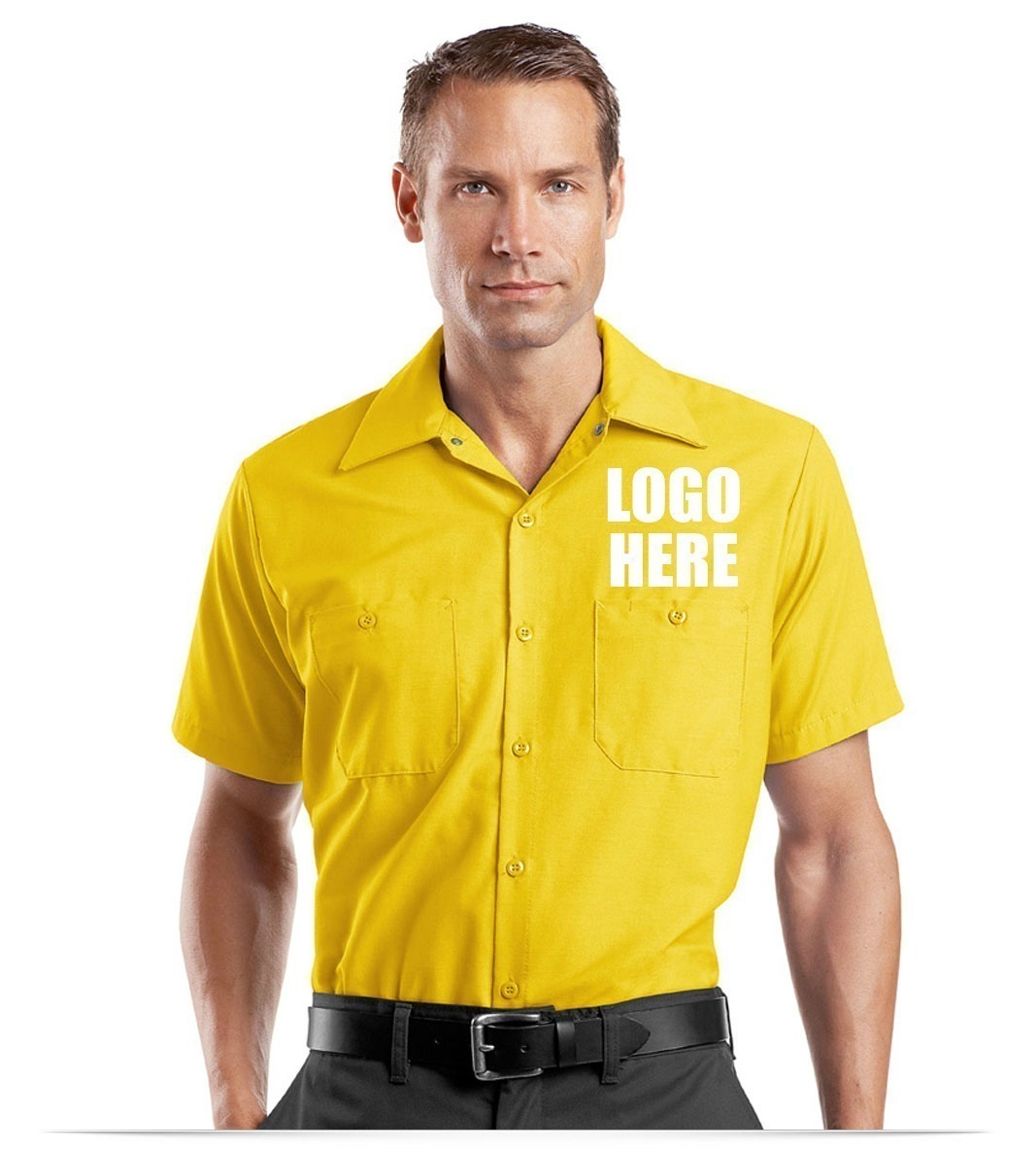 Custom Short Sleeve Work Shirt with Embroidery Logo at AllStar