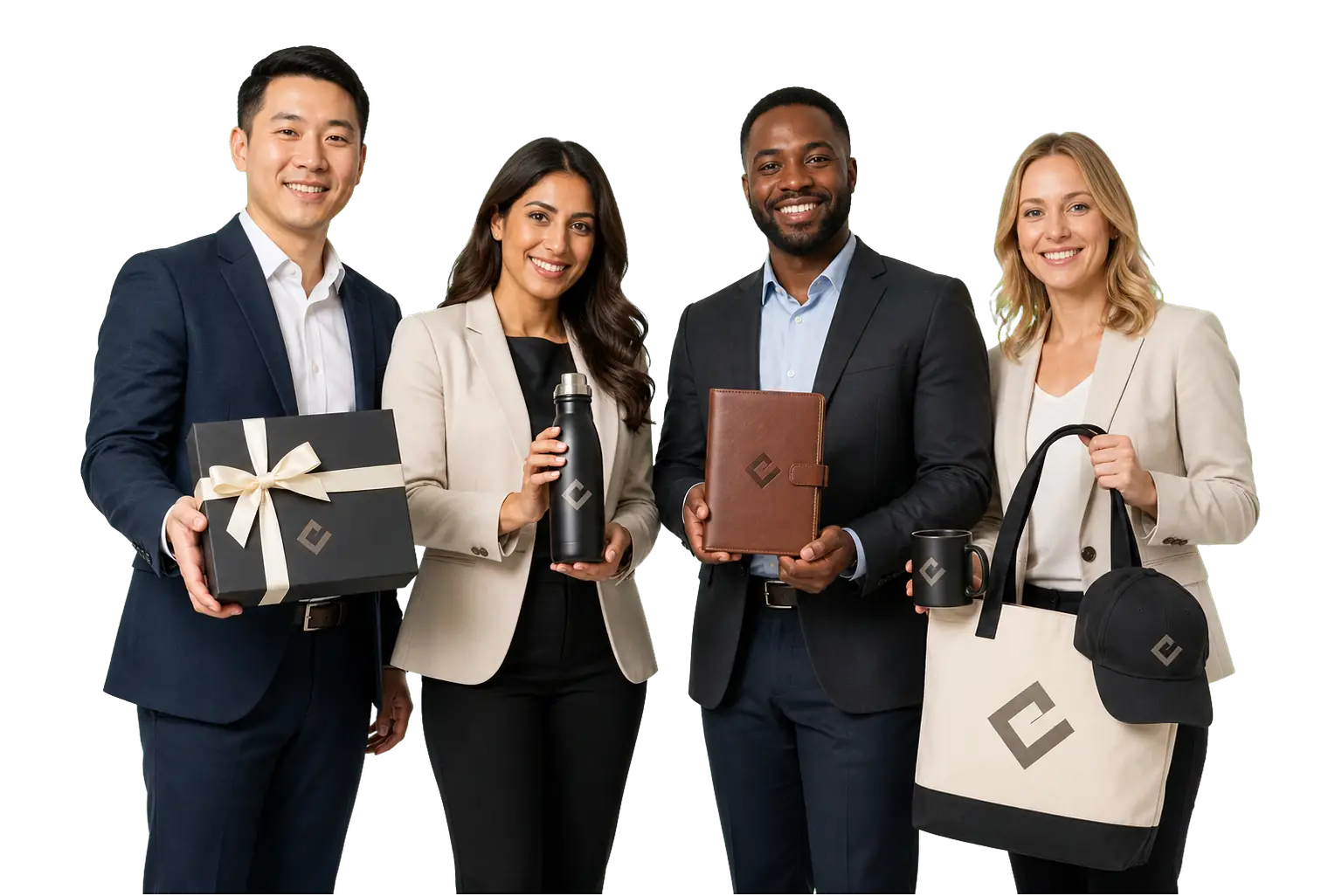 Business Team with Branded Corporate Gifts