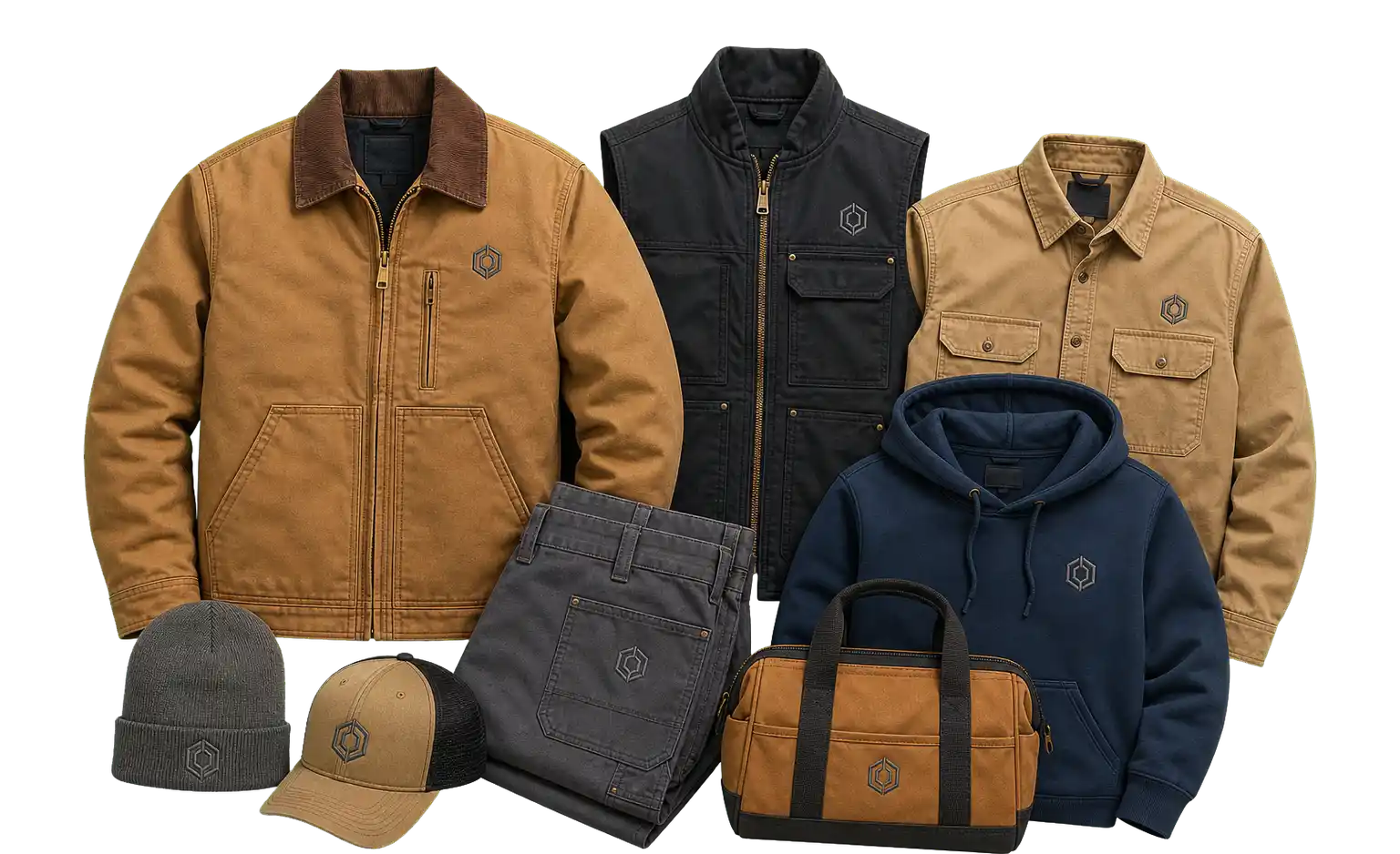 Carhartt workwear with company logo for employees and crews