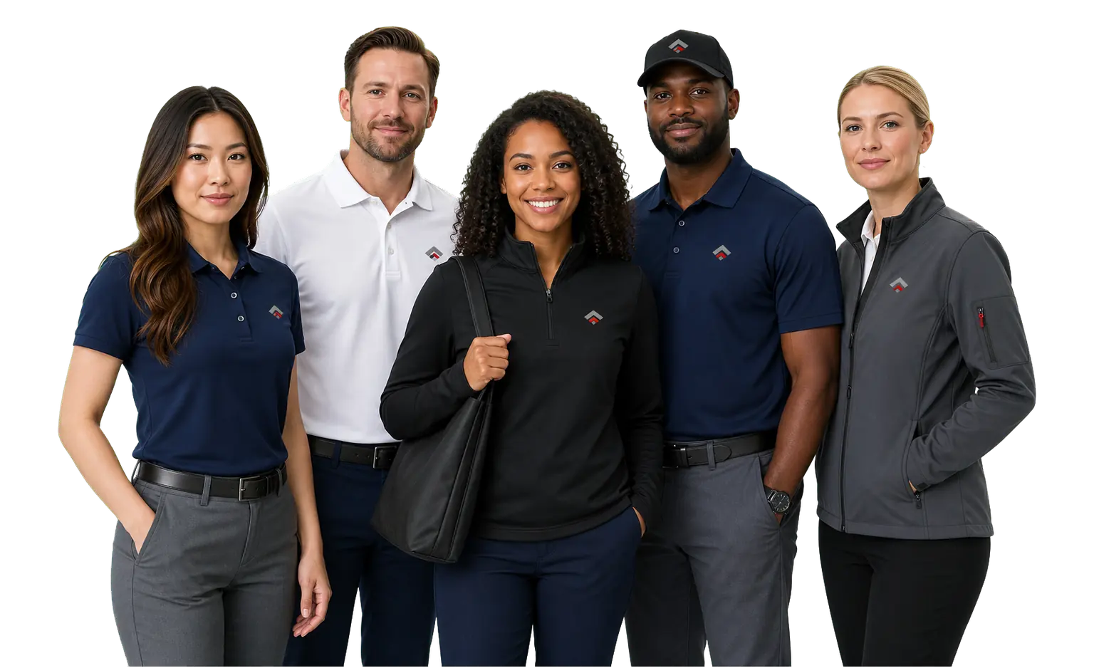 Corporate Team Wearing Logo Apparel